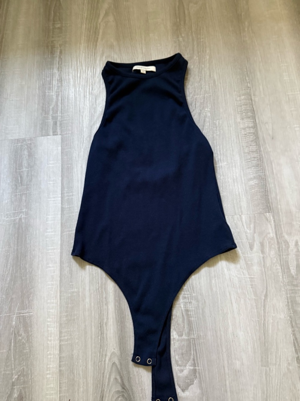 Favorite Daughter Navy Ribbed High Neck Bodysuit